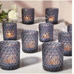 Set of 24 beautiful blue votives. Perfect for any occasion!